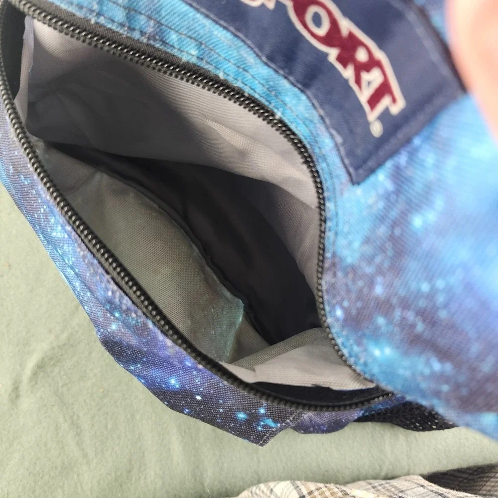 JanSport XL Big Student Laptop Backpack Cosmic Galaxy Blue Cyberspace Dimensions